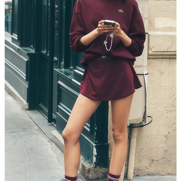 ALO Yoga Match Point Tennis Skirt - Burgundy  Limited Edition - Picture 1 of 6